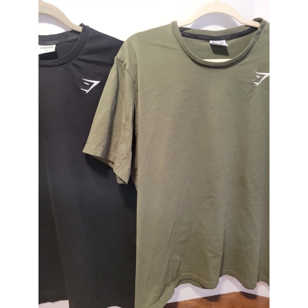 2X Gymshark Crest Mens XL T-Shirt Green Black 100% Cotton Short Sleeve Workout